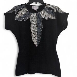 Gladys Bagley Sequin Sleeve Sweater